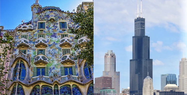 Top architectural travel destinations in Europe and America: